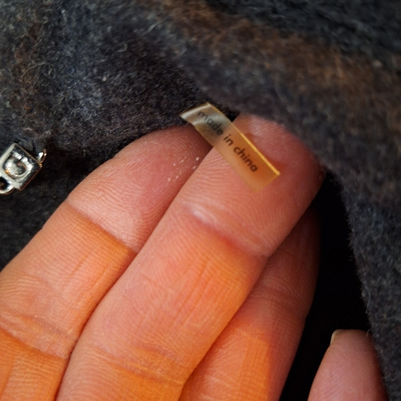 Guess Charcoal Gray Hooded Wool Coat With Black Toggle Zip Up Size Medium Bin16 - Picture 3 of 13